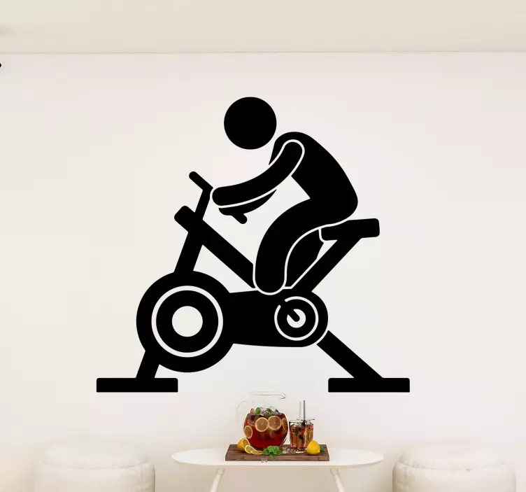 Motionscykel fitness mennesker klistermærke - TenStickers