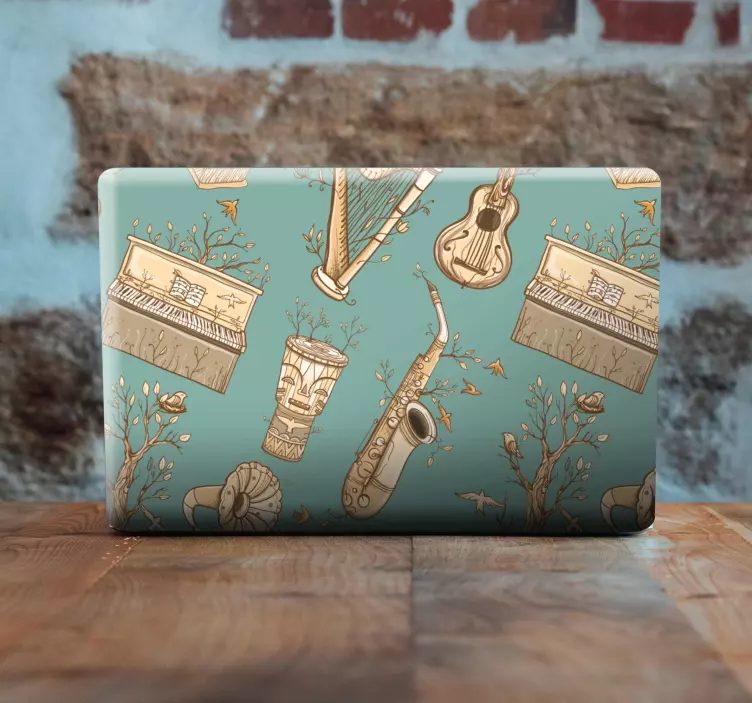 Motiv med musikinstrumenter klistermærke til bærbar - TenStickers