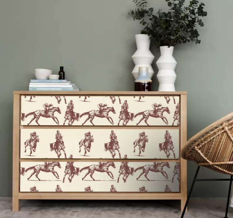 Motiv med ryttermønster folie til møbler - TenStickers