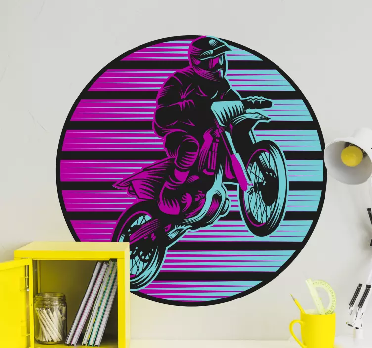 Motocrosskører hopper wallsticker dyr - TenStickers