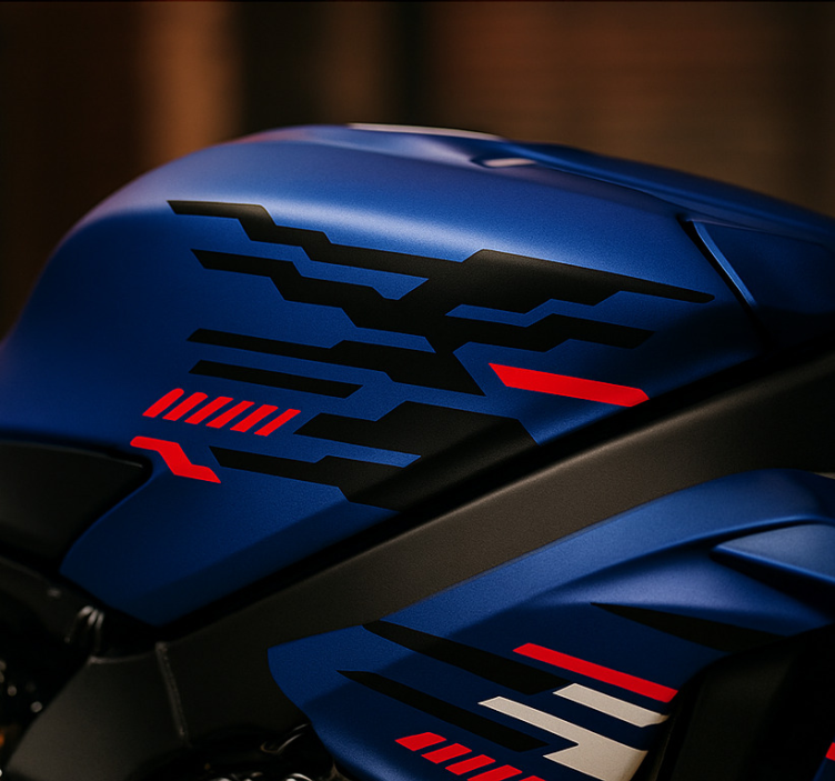 Motorcykelklistermærke i sort-rød futuristisk design - TenStickers