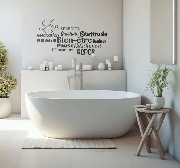 mots bonheur de bain wallsticker dyr - TenStickers