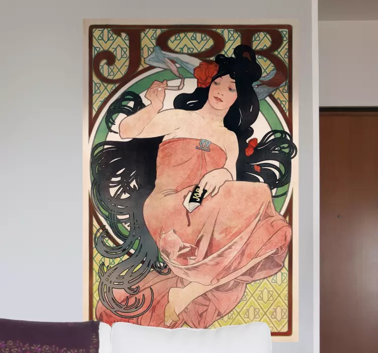 Mucha art nouveau vægmaleri - TenStickers