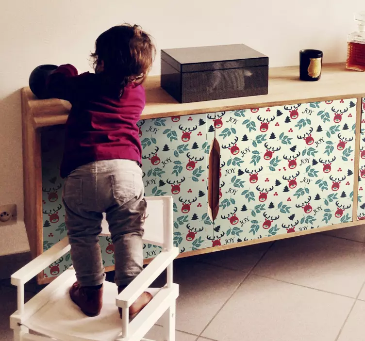 Muntert rensdyrmotiv dekoration klistermærker - TenStickers