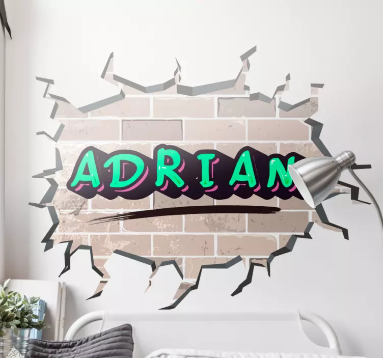 Mursten graffiti urban klistermærke - TenStickers