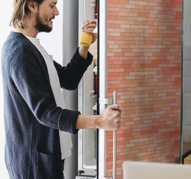 Mursten tekstur køleskab - TenStickers