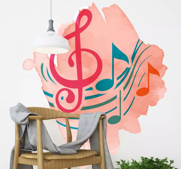 Musikalsk nodesymfoni wallsticker dyr - TenStickers