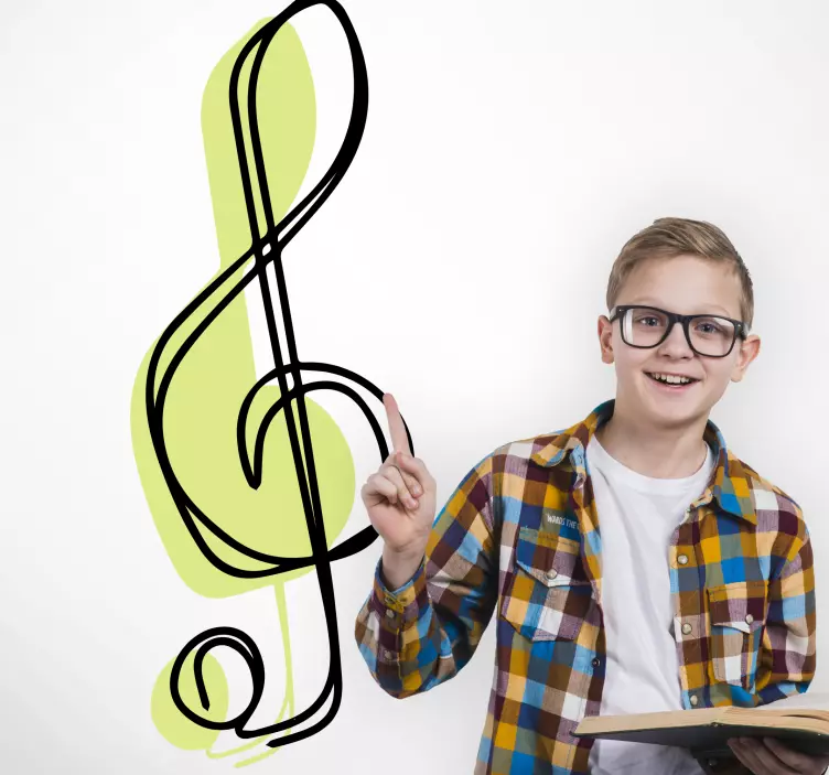 Musikalsk notationsaccent wallsticker dyr - TenStickers