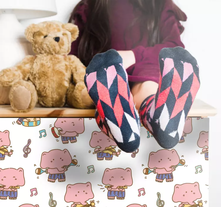 Musikalske tegneseriefigurer klistermærke til børn - TenStickers