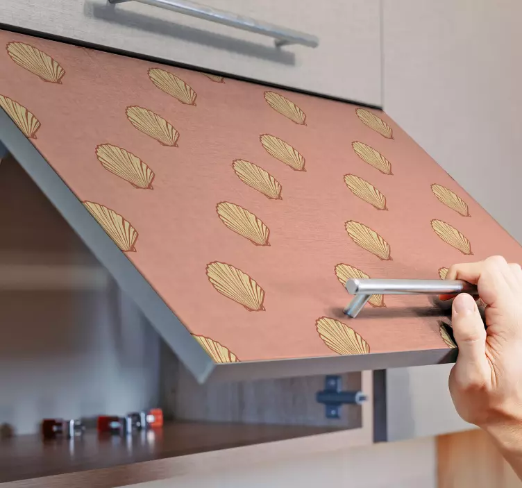 Muslingeskal mønster dekoration natur klistermærke - TenStickers