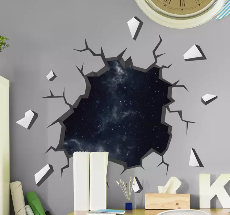 Nattehimmel 3d visuelle effekter vægoverføringsbillede - TenStickers