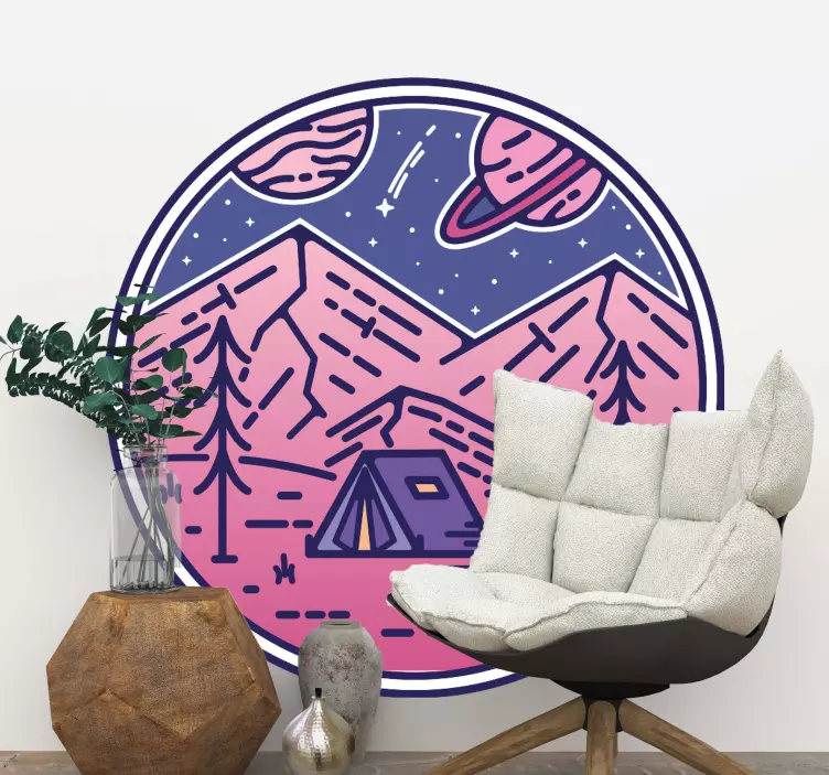 Natur klistermærke camping eventyr scene - TenStickers
