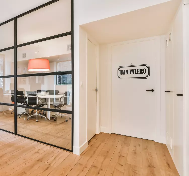 Navn mærkat til dør sticker - TenStickers