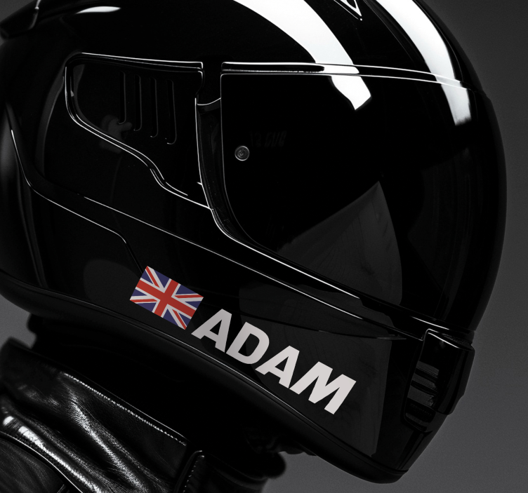 Navn med flagdesign motorcykelklistermærke - TenStickers