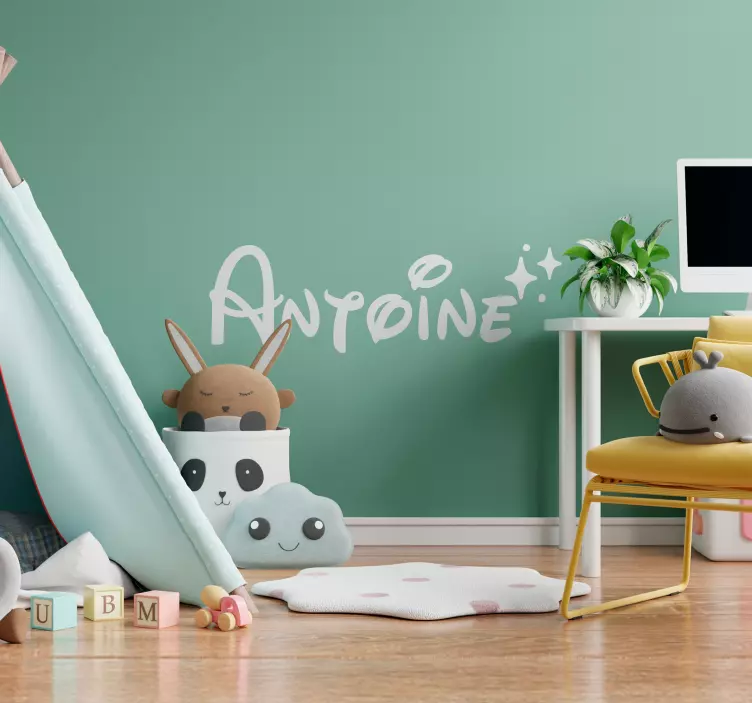 Navn med stjerner klistermærke til børneværelse  - TenStickers