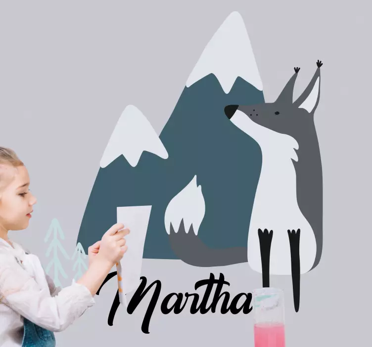 Nordisk sne ræv personlige vilde dyr mærkat - TenStickers