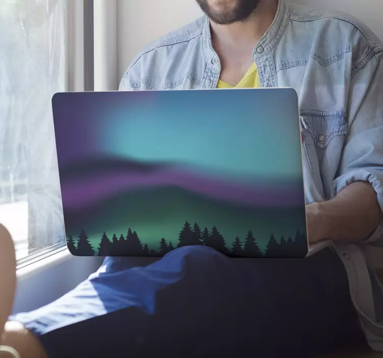 Nordlys vandeffekt laptop klistermærke - TenStickers