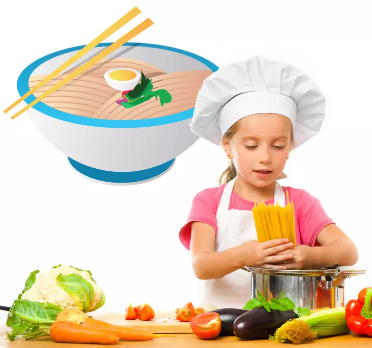 Nudler orientalsk mad klistermærke - TenStickers