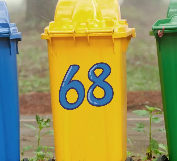 Numre i blå container-mærkat - TenStickers