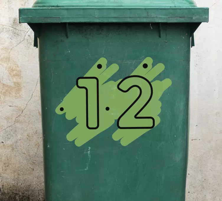 Numre i farvet grøn container klistermærke - TenStickers