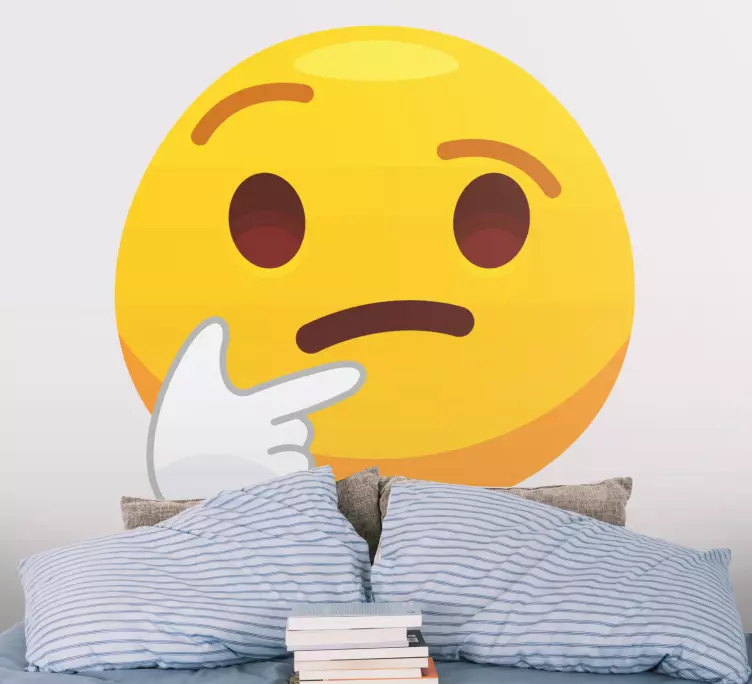 Nysgerrig emoji design væg klistermærke - TenStickers
