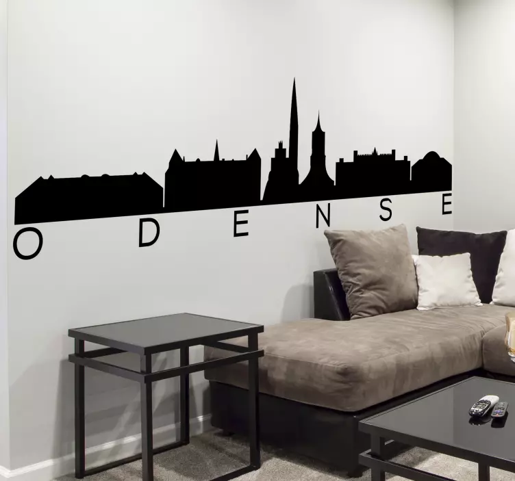Odense skyline silhuet vægklistermærke - TenStickers