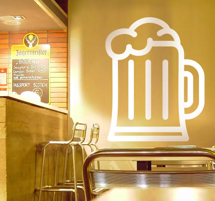 Øl krus wallsticker - TenStickers