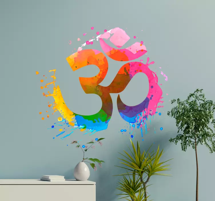 Om yoga væg vinyl klistermærke - TenStickers