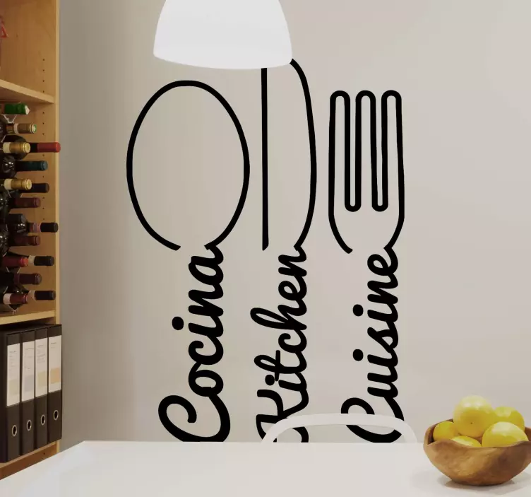Omrids af kulinarisk redskab wallsticker dyr - TenStickers