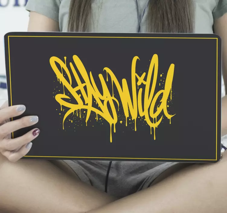 Ophold vilde graffiti bogstaver laptop skind - TenStickers