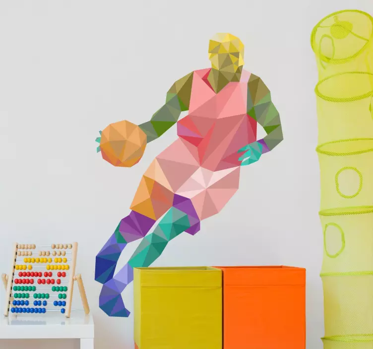 Origami basketball klistermærke - TenStickers