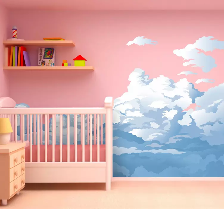 Overskyet himmel wallsticker børneværelset - TenStickers