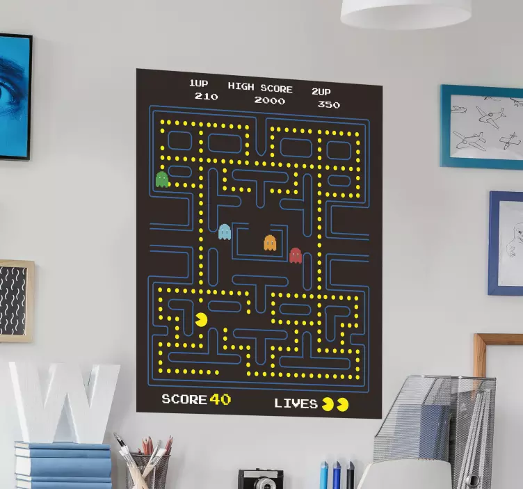 Pacman videospil klistermærke - TenStickers