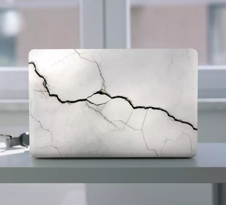 Pæne grå revner baggrund laptop skin - TenStickers