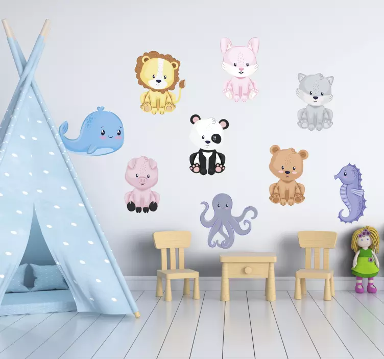 Pæne og store dyr sæt husdyr klistermærke - TenStickers