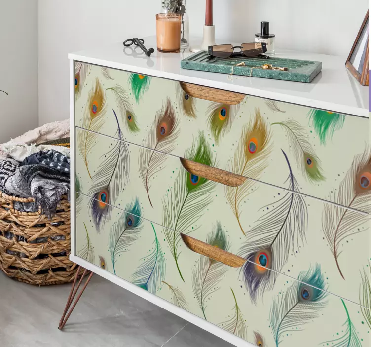 Påklædning til møbler af påfuglefjer - TenStickers