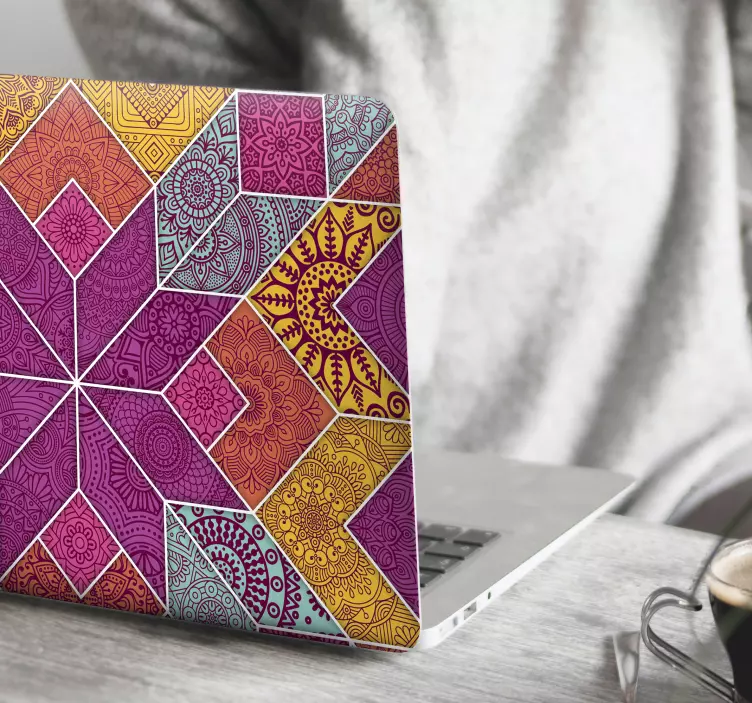 Paisley mosaik laptop klistermærke - TenStickers