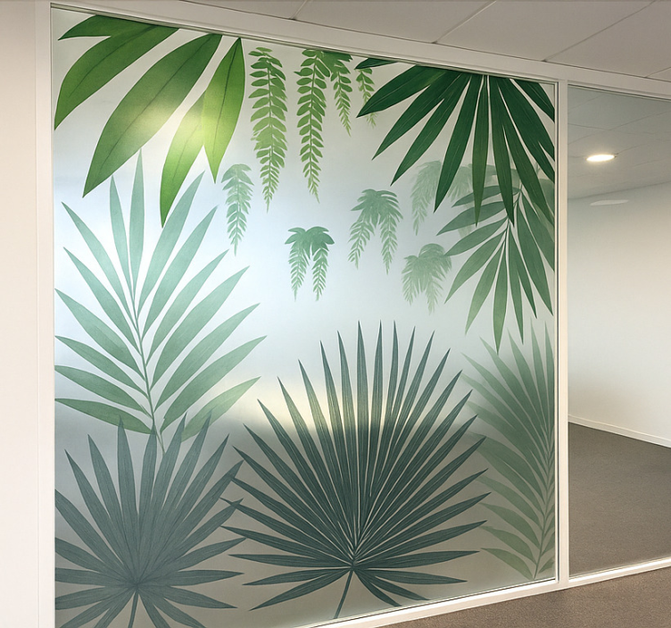 Palmeblade motiv klistermærke til vinduer - TenStickers