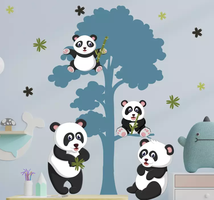 Pandas familieliv vilde dyremærkat - TenStickers