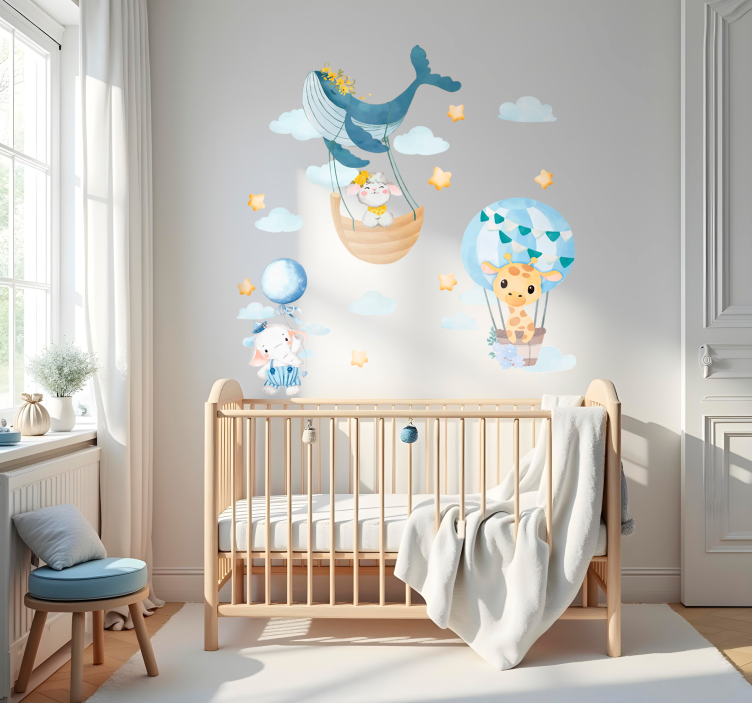 Pastel safari balloner wallsticker - TenStickers