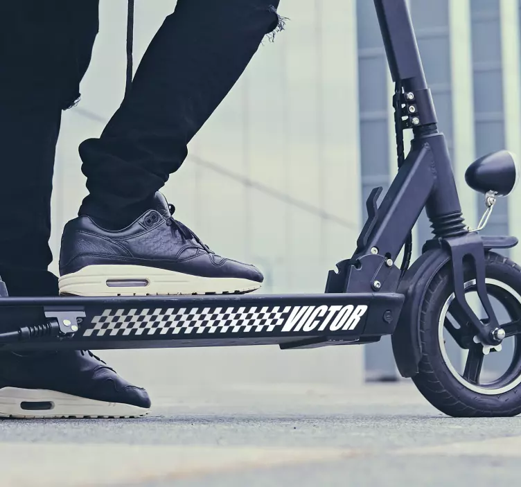 Patinet flag racing klistermærker med navn - TenStickers