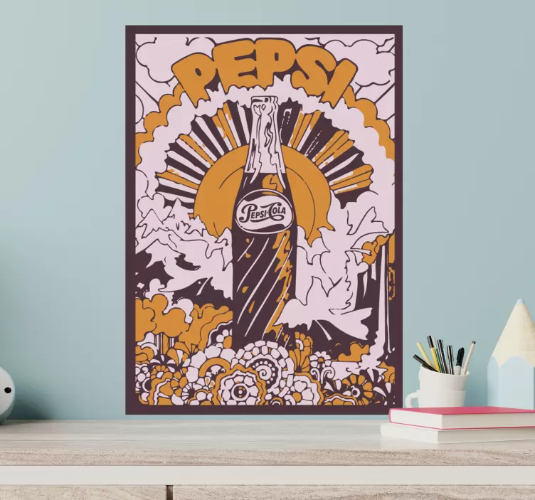 Pepsi cola 70s design vintage klistermærke - TenStickers
