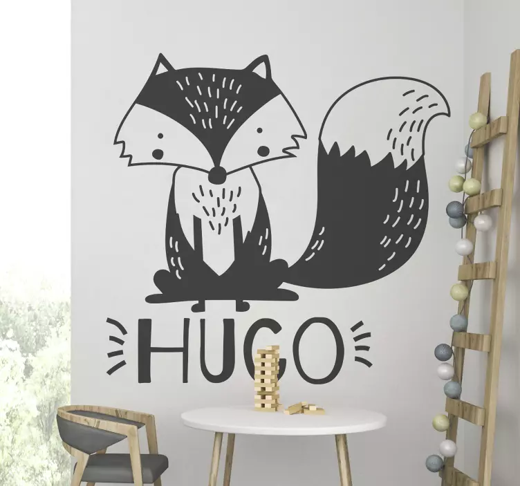 Personlig børne sticker af ræv - TenStickers