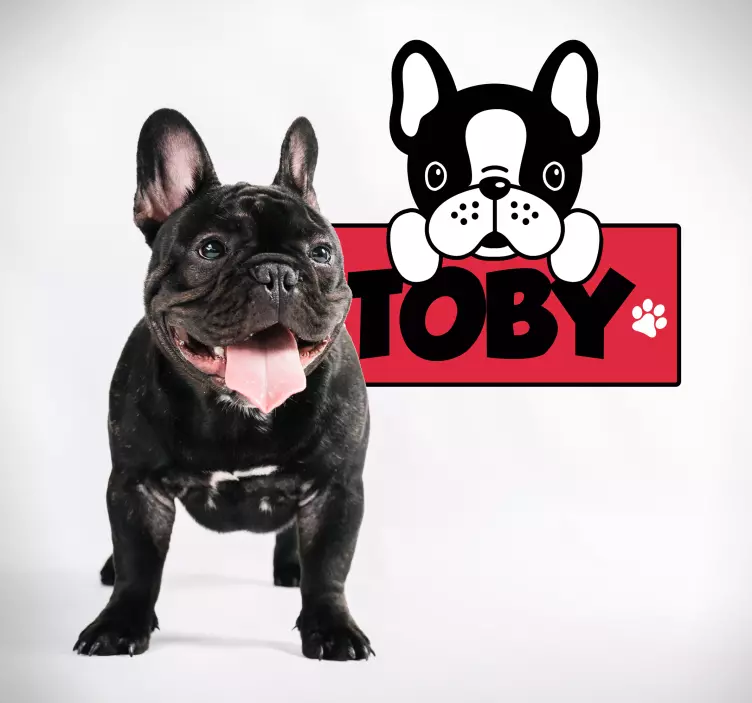 Personlig bulldog dyremærkat - TenStickers