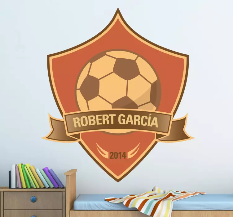 Personlig fodboldmester skjold vægklistermærke - TenStickers