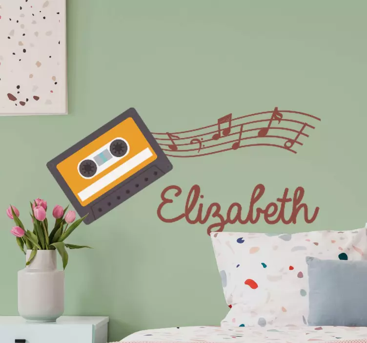 Personlig musikkassette wallsticker dyr - TenStickers