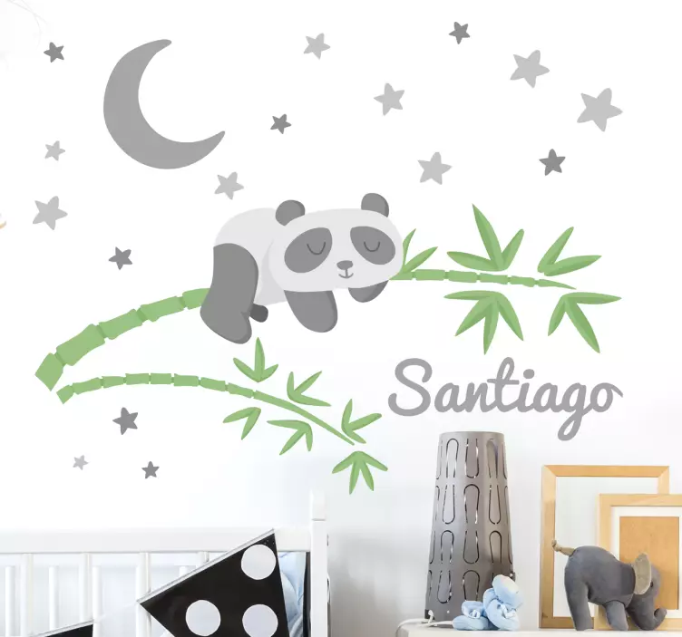 Personlig sovende panda sticker - TenStickers