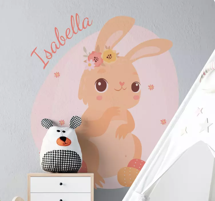 Personligt navn med kanindyr - TenStickers