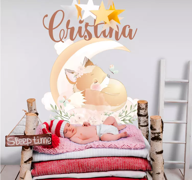 Personligt rævedesign klistermærke til børn - TenStickers