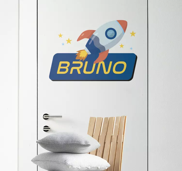 Personligt raketnavn navneskilt til dør - TenStickers